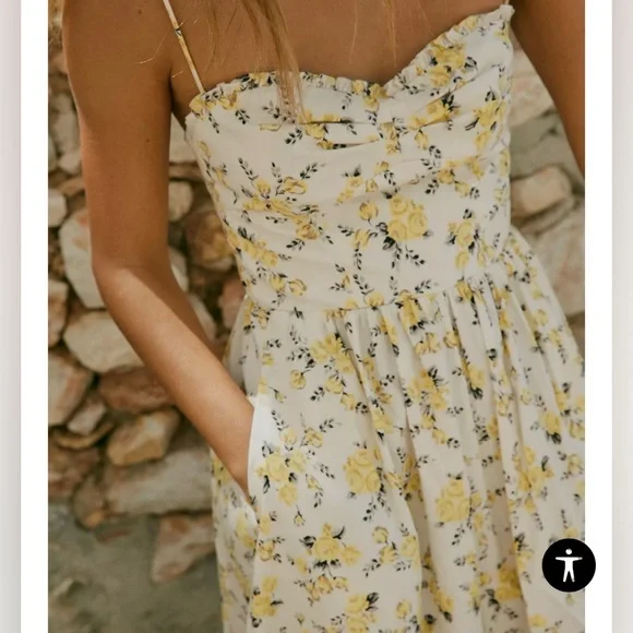 Zara FLORAL PRINT POPLIN MIDI DRESS XS - Picture 2 of 12